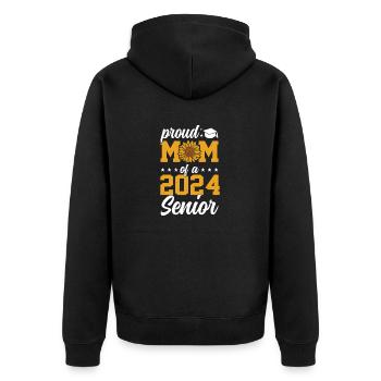 Funny proud mother of a graduation gift - Unisex Premium Organic Zip Hoodie - black - Back - Nico (187cm)