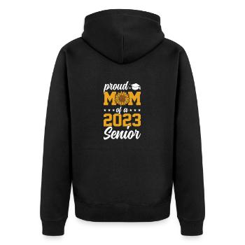 Lustige Stolze Mutter Eines Abschlussgeschenks - Unisex Premium Bio Zip Hoodie - Schwarz - Hinten - Nico (187cm)