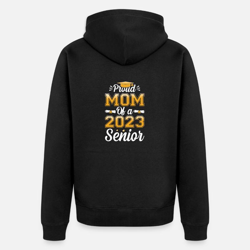 Lustige Stolze Mutter Eines Abschlussgeschenks - Unisex Premium Bio Zip Hoodie - Schwarz