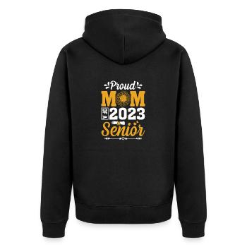 Lustige Stolze Mutter Eines Abschlussgeschenks - Unisex Premium Bio Zip Hoodie - Schwarz - Hinten - Nico (187cm)