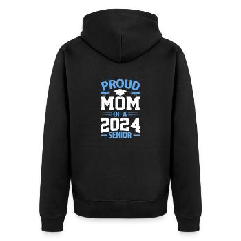 Funny proud mother of a graduation gift - Unisex Premium Organic Zip Hoodie - black - Back - Nico (187cm)