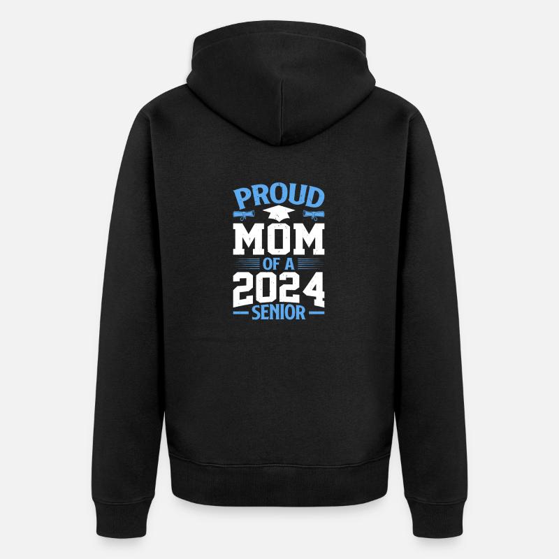 Lustige Stolze Mutter Eines Abschlussgeschenks - Unisex Premium Bio Zip Hoodie - Schwarz