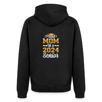Funny proud mother of a graduation gift - Unisex Premium Organic Zip Hoodie - black - Back - Nico (187cm)