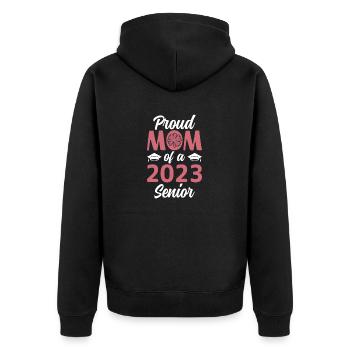 Lustige Stolze Mutter Eines Abschlussgeschenks - Unisex Premium Bio Zip Hoodie - Schwarz - Hinten - Nico (187cm)