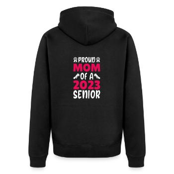Lustige Stolze Mutter Eines Abschlussgeschenks - Unisex Premium Bio Zip Hoodie - Schwarz - Hinten - Nico (187cm)