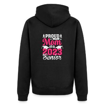 Lustige Stolze Mutter Eines Abschlussgeschenks - Unisex Premium Bio Zip Hoodie - Schwarz - Hinten - Nico (187cm)