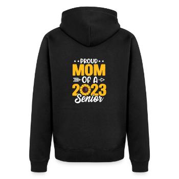 Lustige Stolze Mutter Eines Abschlussgeschenks - Unisex Premium Bio Zip Hoodie - Schwarz - Hinten - Nico (187cm)