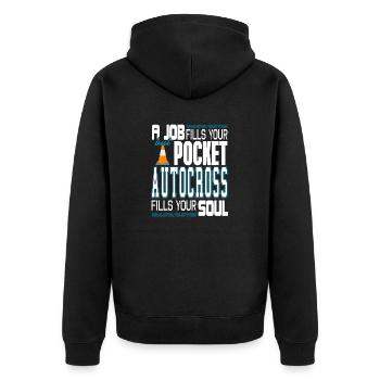 Job remplit votre poche Autocross remplit votre âme - Veste à capuche bio Premium Unisexe - noir - Dos - Nico (187cm)