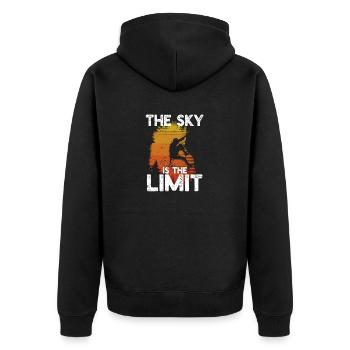 Climbing The sky is the limit of bouldering - Unisex Premium Organic Zip Hoodie - black - Back - Nico (187cm)