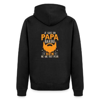 Je Suis Un Papa Barbu - Veste à capuche bio Premium Unisexe - noir - Dos - Nico (187cm)