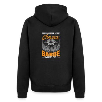 Barbe | Papa Barbu - Veste à capuche bio Premium Unisexe - noir - Dos - Nico (187cm)