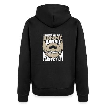 Homme | Papa Barbu | Barbe - Veste à capuche bio Premium Unisexe - noir - Dos - Nico (187cm)