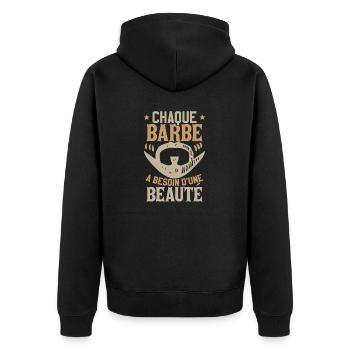 Chaque Barbe A Besoin D'une Beauté - Veste à capuche bio Premium Unisexe - noir - Dos - Nico (187cm)