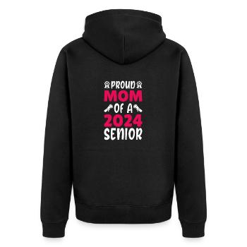 Funny Proud Mom Of A Graduation Gift - Unisex Premium Organic Zip Hoodie - black - Back - Nico (187cm)