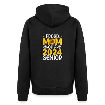 Funny proud mother of a graduation gift - Unisex Premium Organic Zip Hoodie - black - Back - Nico (187cm)