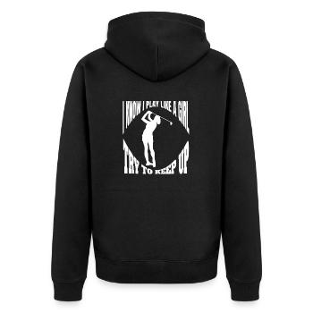 Golfer Golf Club Golf Filles Balle de golf - Veste à capuche bio Premium Unisexe - noir - Dos - Nico (187cm)