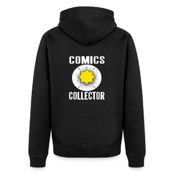 Comics Collector Cool Collection Designs - Unisex Premium Bio Zip Hoodie - Schwarz - Hinten - Nico (187cm)