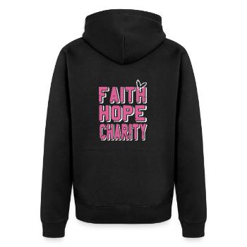 FAITH Hope Charity Cute Retro Charity Designs - Veste à capuche bio Premium Unisexe - noir - Dos - Nico (187cm)