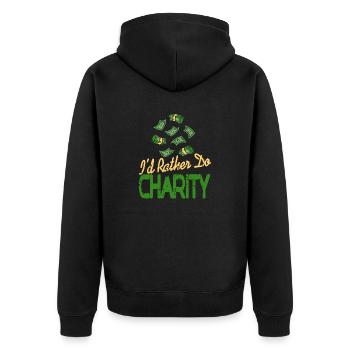 Je préfère faire Charité Retro Philanthrope drôle - Veste à capuche bio Premium Unisexe - noir - Dos - Nico (187cm)