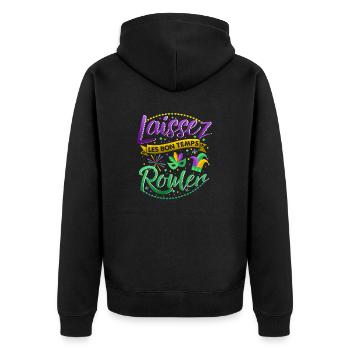 Mardi gras good times roll laissez bon temps roule - Unisex Premium Organic Zip Hoodie - black - Back - Nico (187cm)