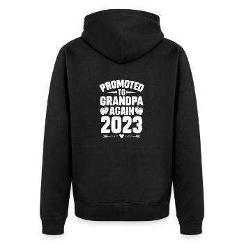 Les hommes sont à nouveau promus grand-père Est 2024 - Veste à capuche bio Premium Unisexe - noir - Dos - Nico (187cm)
