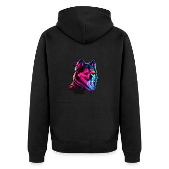Alaskan Malamute Dogs Alaskan Malamutes - Unisex Premium Organic Zip Hoodie - black - Back - Nico (187cm)