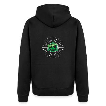VEGAN Retro Awesome Vegan Vegetarian Designs - Unisex Premium Bio Zip Hoodie - Schwarz - Hinten - Nico (187cm)