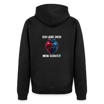Valentinsday - Ich liebe dich mein Schatz! 2 (DE) - Unisex Premium Bio Zip Hoodie - Schwarz - Hinten - Nico (187cm)