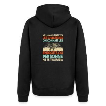 Chasseur Humour - Veste à capuche bio Premium Unisexe - noir - Dos - Nico (187cm)