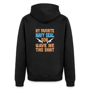 My Favorite NAVY Seal Son Gave This Shirt Retro - Unisex Premium Organic Zip Hoodie - black - Back - Nico (187cm)