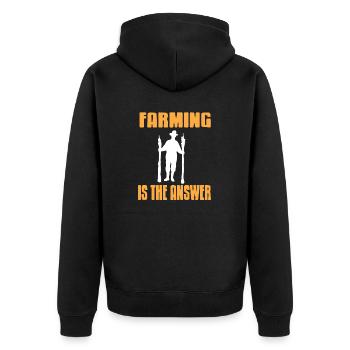 L’agriculture est la réponse T-shirt fermier rétro drôle - Veste à capuche bio Premium Unisexe - noir - Dos - Nico (187cm)