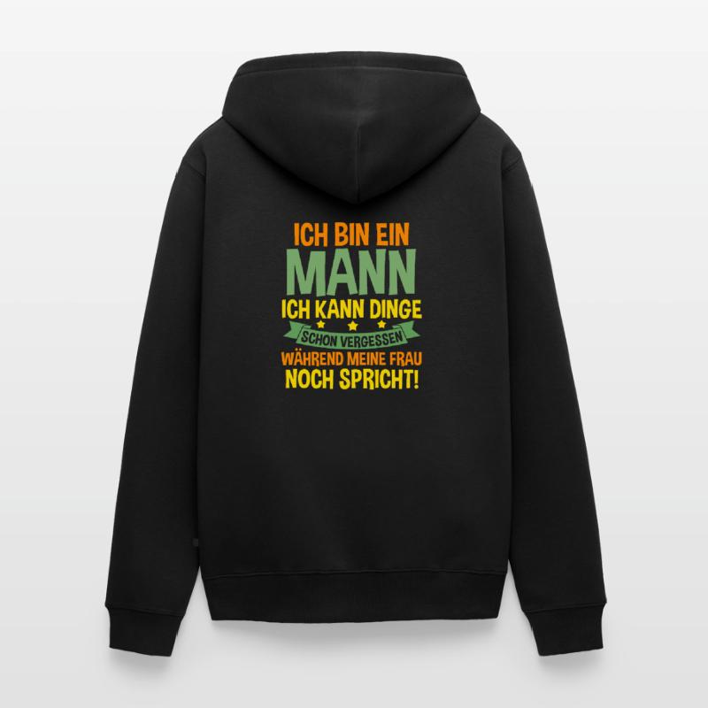 Ich Bin Ein Mann Unisex Premium Bio Zip Hoodie