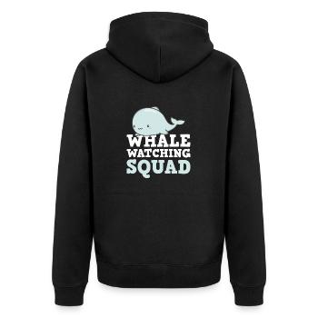 Whale Watching Humpback Blue Whale Cetacean - Unisex Premium Bio Zip Hoodie - Schwarz - Hinten - Nico (187cm)