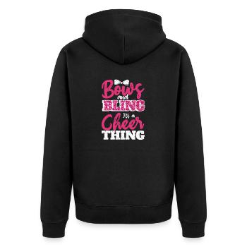 Bögen & Bling It's A Cheer Thing | Cheerleading - Unisex Premium Bio Zip Hoodie - Schwarz - Hinten - Nico (187cm)
