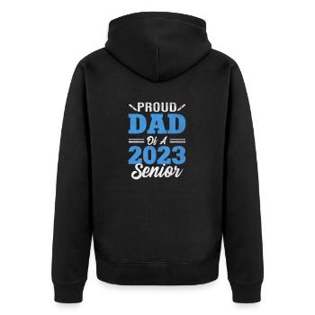 Lustige Stolzer Vater Eines Abschlussgeschenks - Unisex Premium Bio Zip Hoodie - Schwarz - Hinten - Nico (187cm)