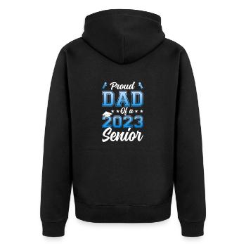 Lustige Stolzer Vater Eines Abschlussgeschenks - Unisex Premium Bio Zip Hoodie - Schwarz - Hinten - Nico (187cm)