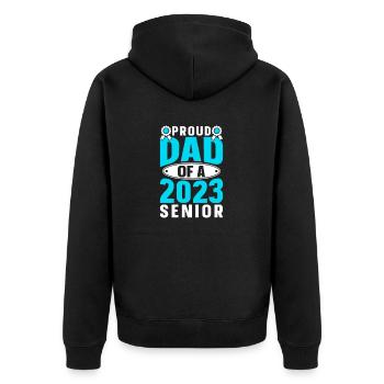 Lustige Stolzer Vater Eines Abschlussgeschenks - Unisex Premium Bio Zip Hoodie - Schwarz - Hinten - Nico (187cm)