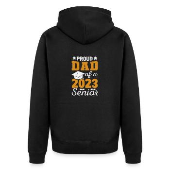 Lustige Stolzer Vater Eines Abschlussgeschenks - Unisex Premium Bio Zip Hoodie - Schwarz - Hinten - Nico (187cm)