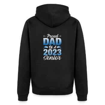 Lustige Stolzer Vater Eines Abschlussgeschenks - Unisex Premium Bio Zip Hoodie - Schwarz - Hinten - Nico (187cm)