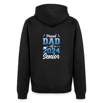 Funny proud father of a graduation gift - Unisex Premium Organic Zip Hoodie - black - Back - Nico (187cm)