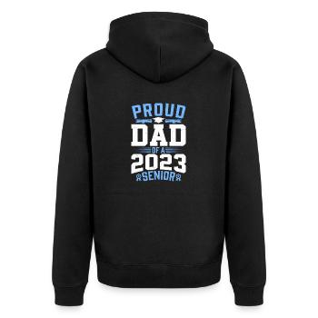 Lustige Stolzer Vater Eines Abschlussgeschenks - Unisex Premium Bio Zip Hoodie - Schwarz - Hinten - Nico (187cm)