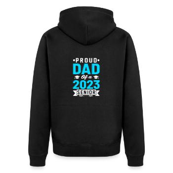 Lustige Stolzer Vater Eines Abschlussgeschenks - Unisex Premium Bio Zip Hoodie - Schwarz - Hinten - Nico (187cm)