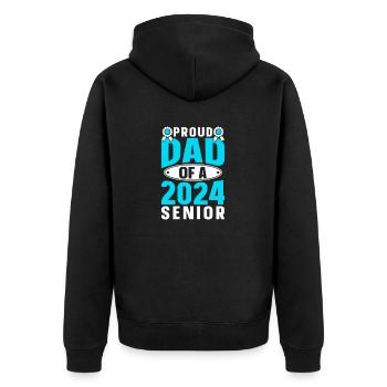 Funny proud father of a graduation gift - Unisex Premium Organic Zip Hoodie - black - Back - Nico (187cm)
