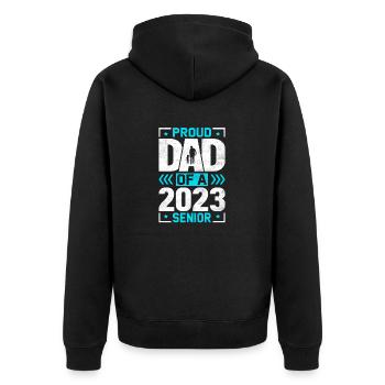 Lustige Stolzer Vater Eines Abschlussgeschenks - Unisex Premium Bio Zip Hoodie - Schwarz - Hinten - Nico (187cm)
