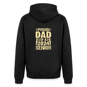 Funny proud father of a graduation gift - Unisex Premium Organic Zip Hoodie - black - Back - Nico (187cm)