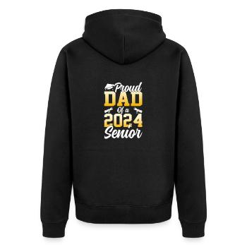 Funny proud father of a graduation gift - Unisex Premium Organic Zip Hoodie - black - Back - Nico (187cm)