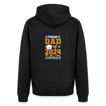 Drôle de fier père d’un cadeau de fin d’études - Veste à capuche bio Premium Unisexe - noir - Dos - Nico (187cm)
