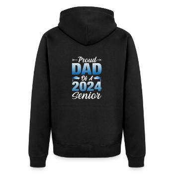 Funny proud father of a graduation gift - Unisex Premium Organic Zip Hoodie - black - Back - Nico (187cm)