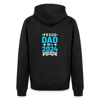 Funny proud father of a graduation gift - Unisex Premium Organic Zip Hoodie - black - Back - Nico (187cm)