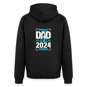 Drôle de fier père d’un cadeau de fin d’études - Veste à capuche bio Premium Unisexe - noir - Dos - Nico (187cm)